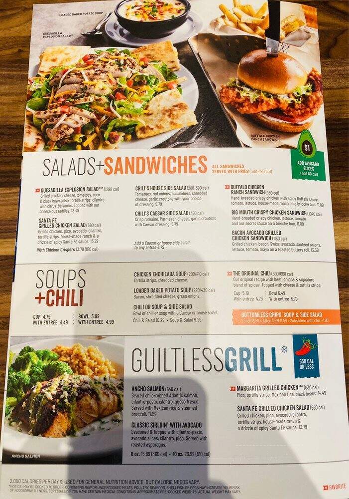 Chili's - Roanoke, VA menu_pic