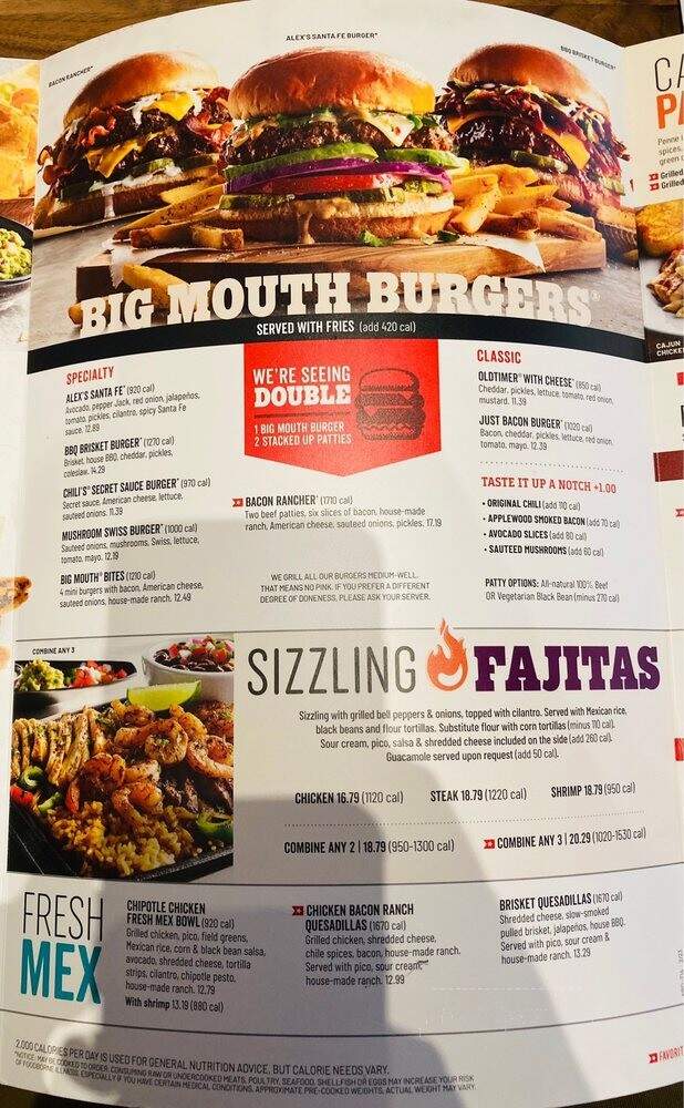 Chili's - Roanoke, VA menu_pic
