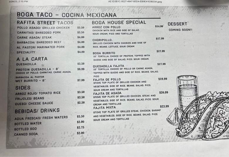 Boga Taco - Washington, PA menu_pic