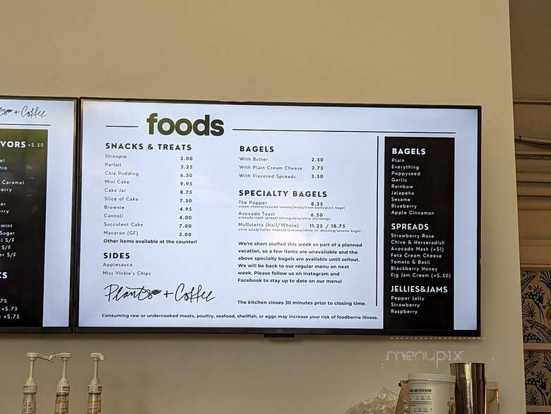 Plants & Coffee - Easton, PA menu_pic