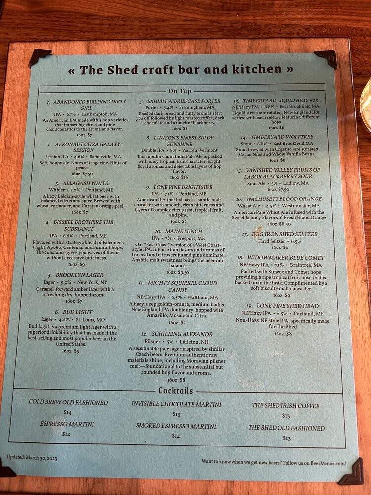 The Shed Craft Bar and Kitchen - Franklin, MA