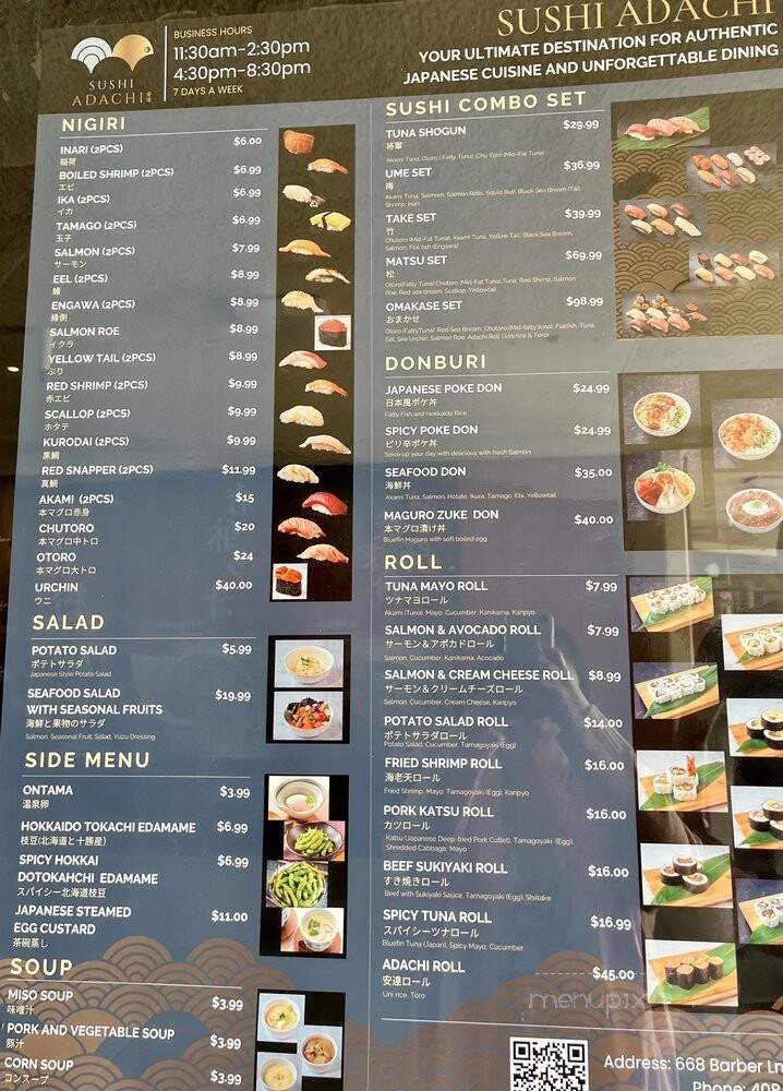 Sushi Adachi - Milpitas, CA menu_pic