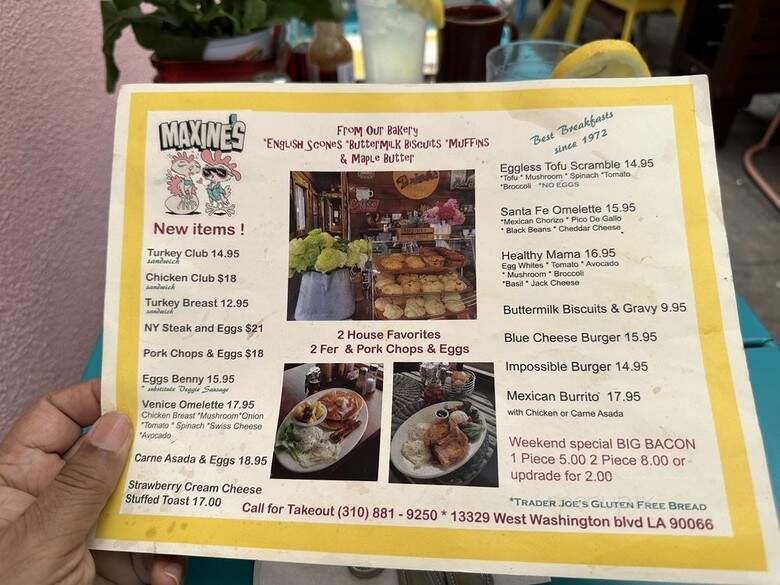 Maxine's Cafe - Los Angeles, CA menu_pic