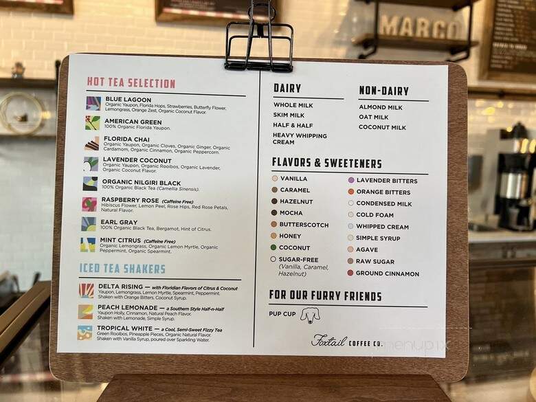 Foxtail Coffee Co. - Jacksonville, FL menu_pic