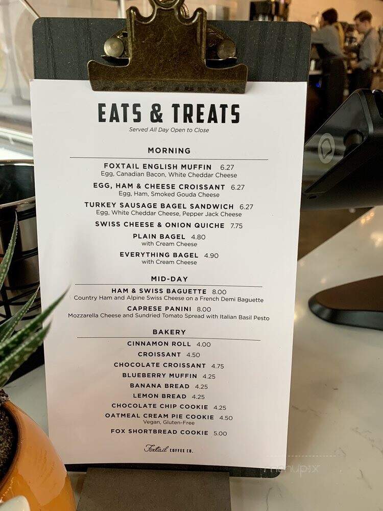 Foxtail Coffee Co. - Jacksonville, FL menu_pic