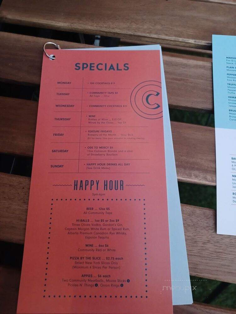 Community Taps + Pizza - Edmonton, AB menu_pic