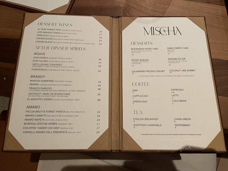 Mischa - New York, NY menu_pic