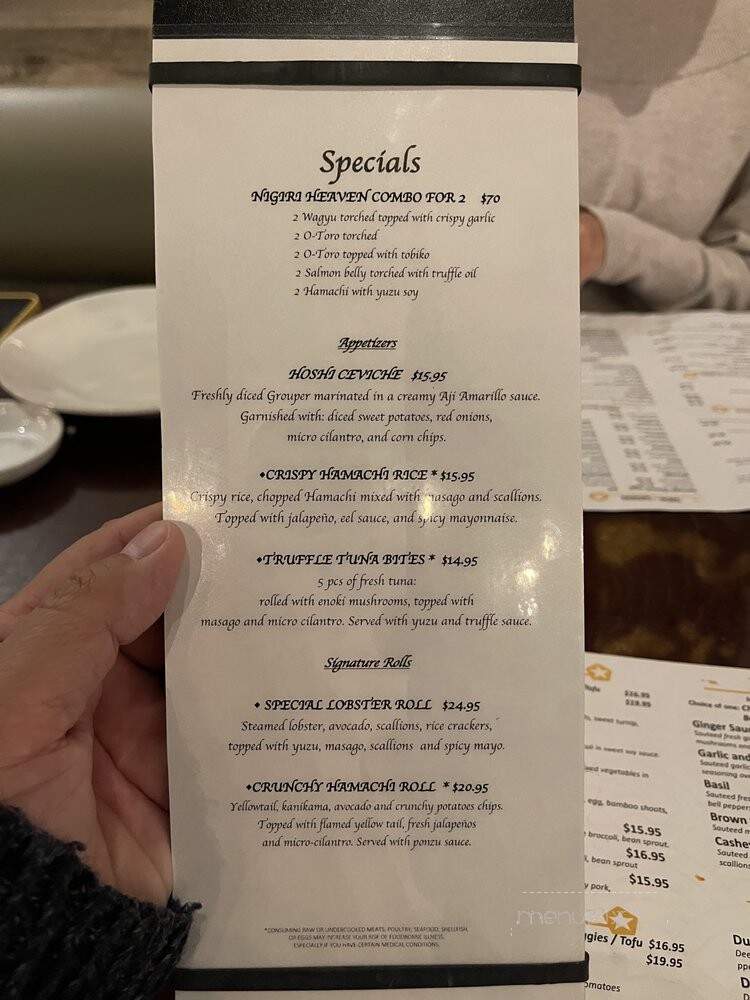 Hoshi & Sushi - Hollywood, FL menu_pic