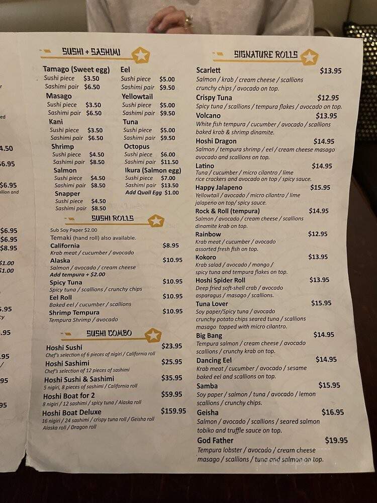 Hoshi & Sushi - Hollywood, FL menu_pic