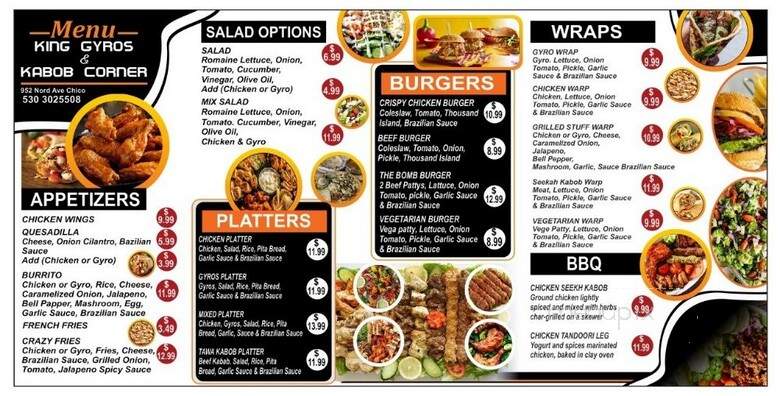 Kings Gyro & Kabob Corner - Chico, CA menu_pic