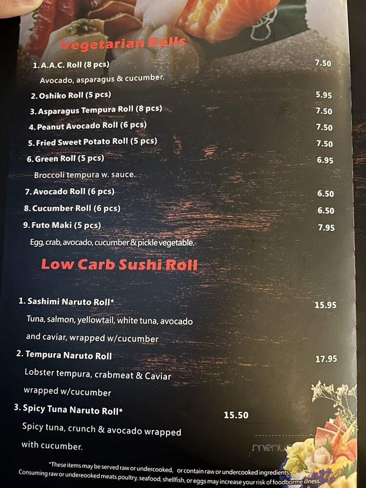 Ninja Sushi - Littleton, CO menu_pic