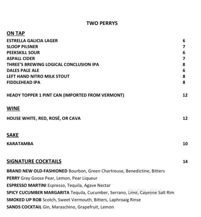 Two Perrys - New York, NY menu_pic