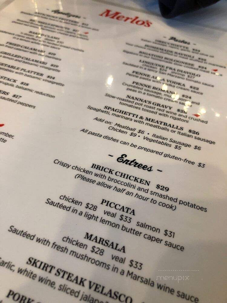 Merlo's - Glencoe, IL menu_pic