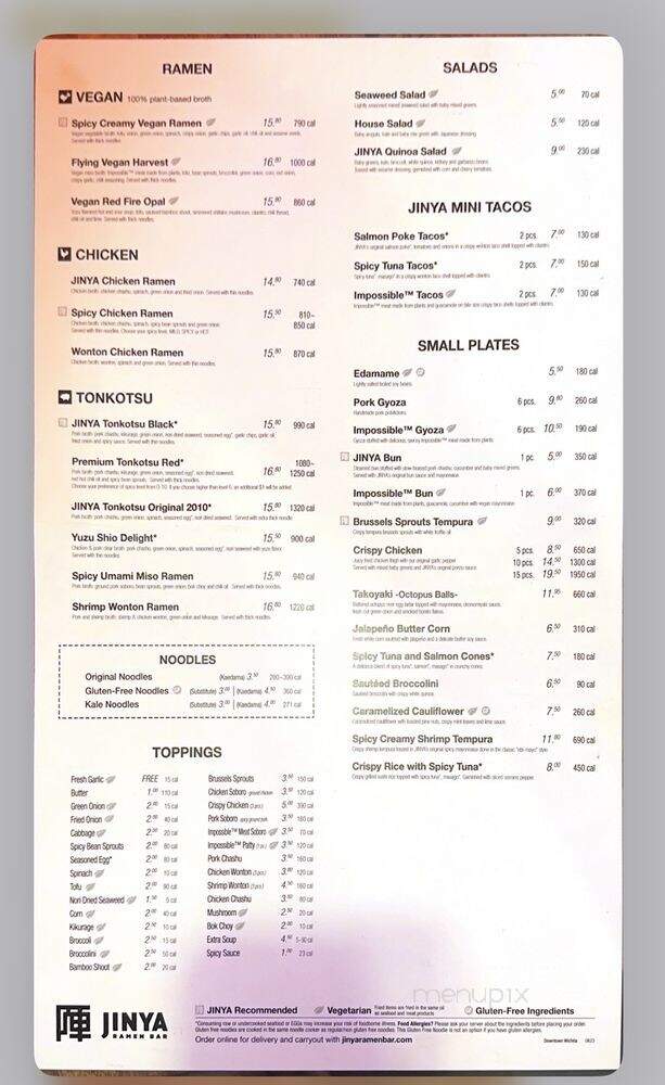 JINYA Ramen Bar - Wichita, KS menu_pic