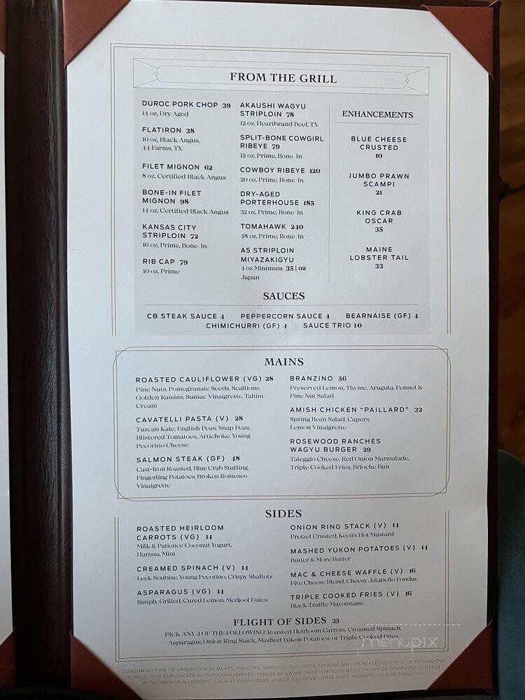 Crown Block - Dallas, TX menu_pic