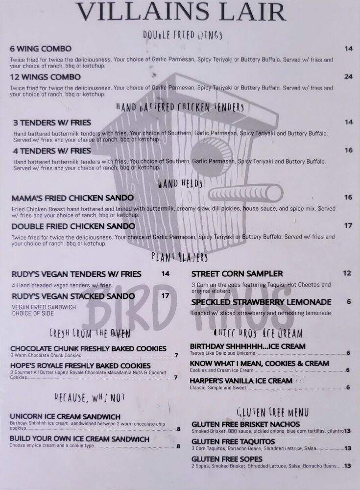 Villains Brewing Company - Anaheim, CA menu_pic