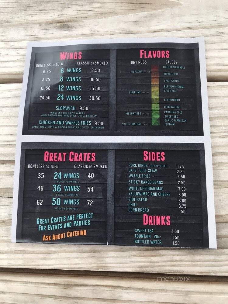 Ox-B's - Newark, OH menu_pic