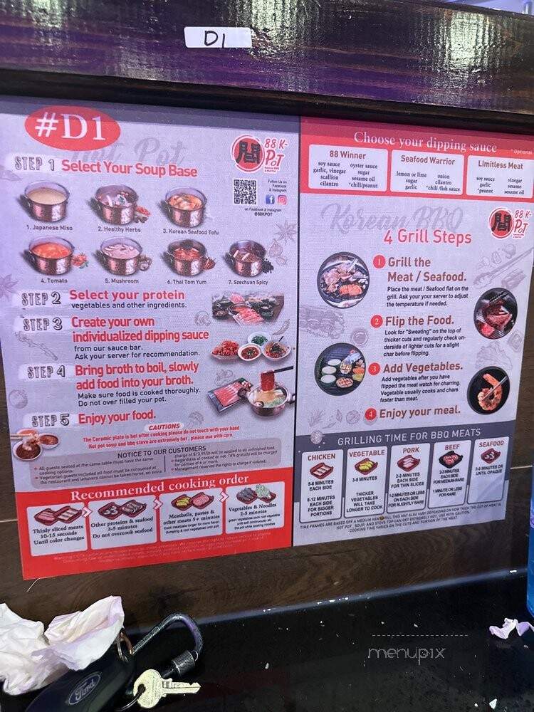 88 K-Pot - Bethlehem, PA menu_pic