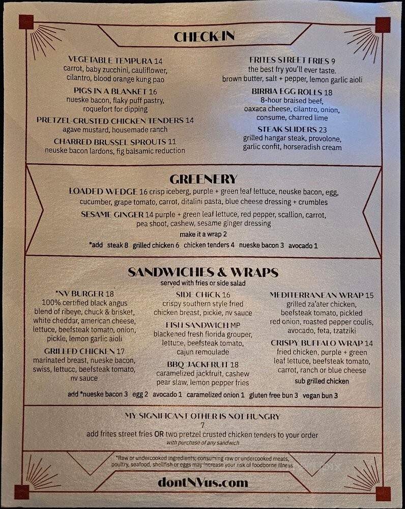 No Vacancy - Chicago, IL menu_pic