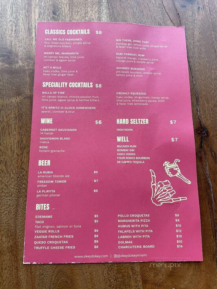 Okeydokey - Miami, FL menu_pic