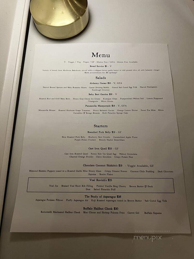Alchemy Bar + Kitchen - Pittsburgh, PA menu_pic