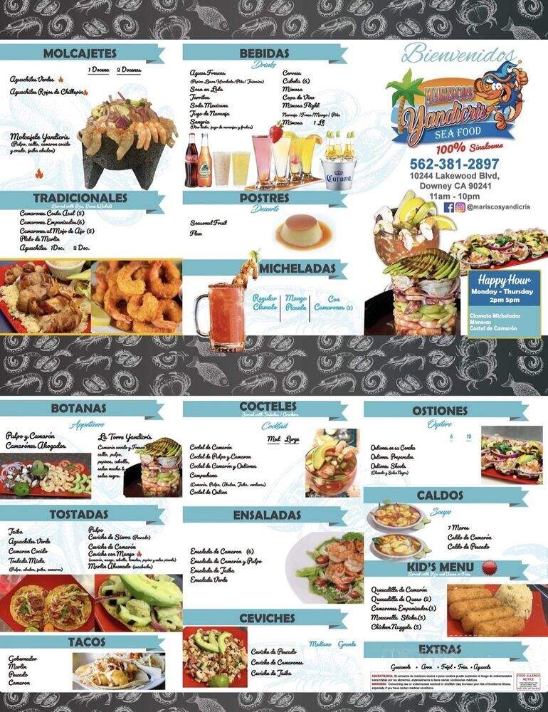 Mariscos Yandicris - Downey, CA menu_pic