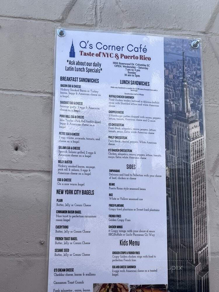 Q's Corner Cafe - Columbia, SC menu_pic