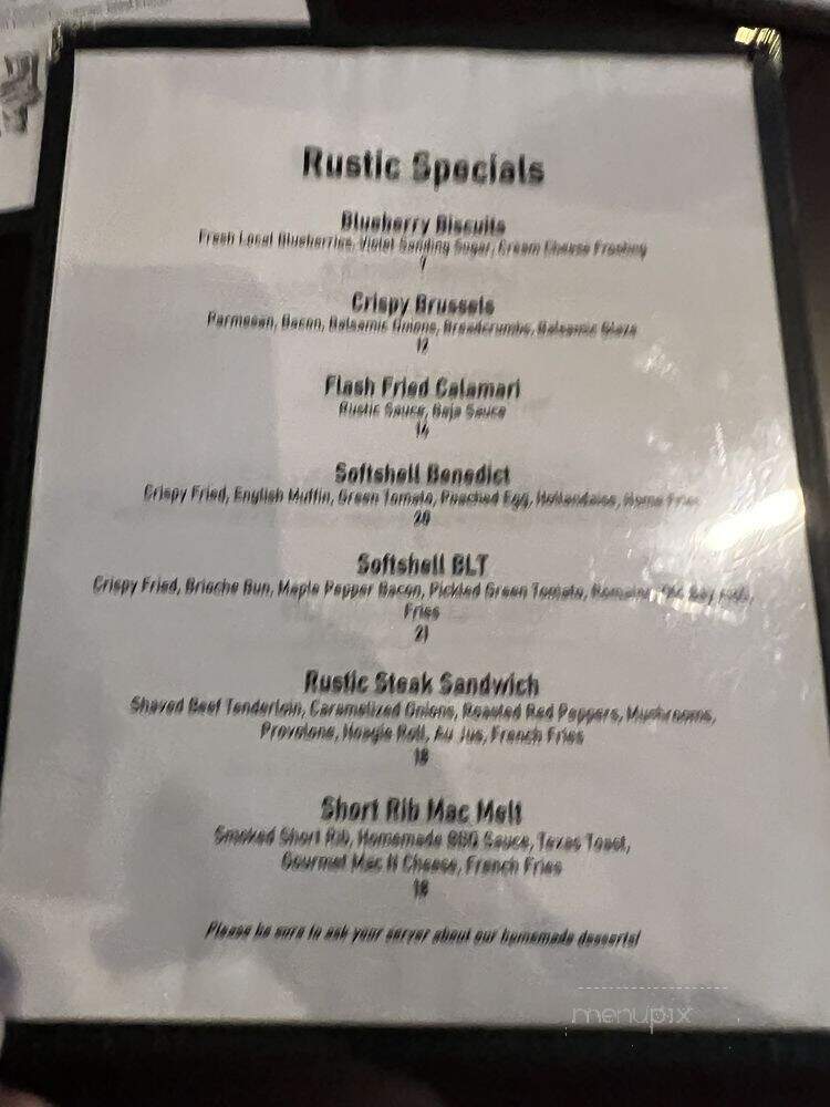 The Rustic Spoon - Virginia Beach, VA menu_pic
