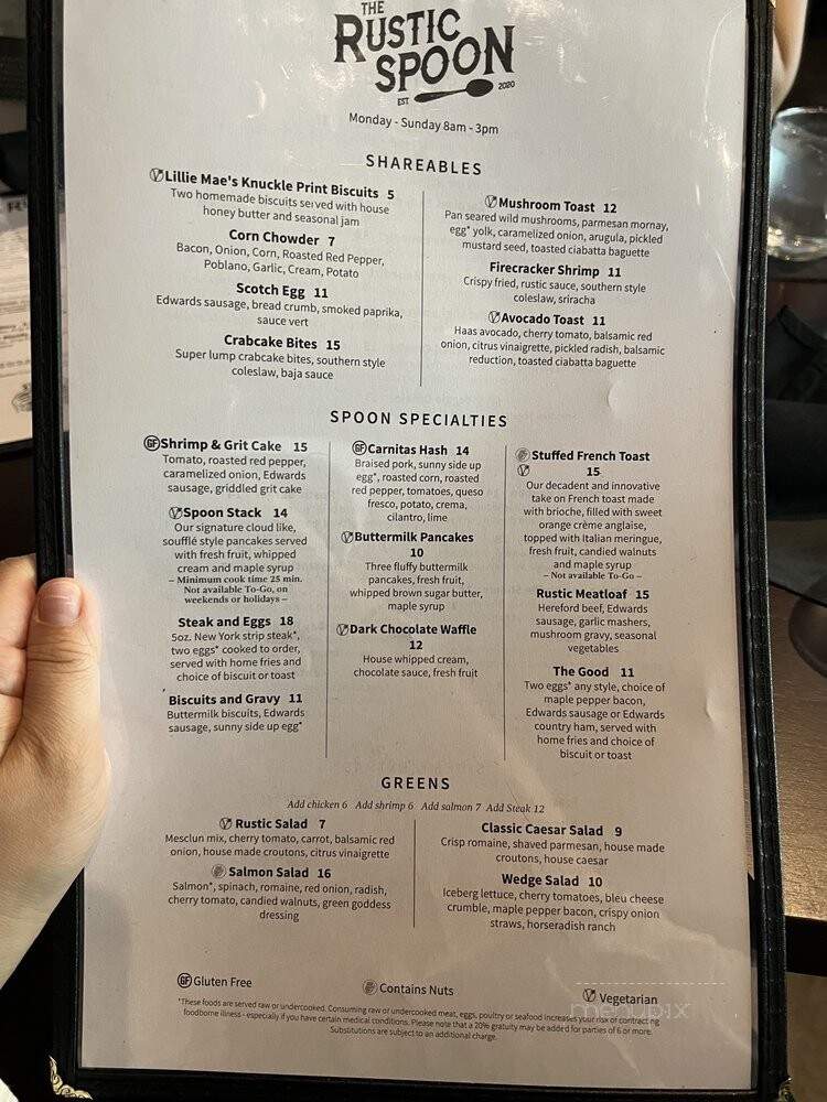 The Rustic Spoon - Virginia Beach, VA menu_pic