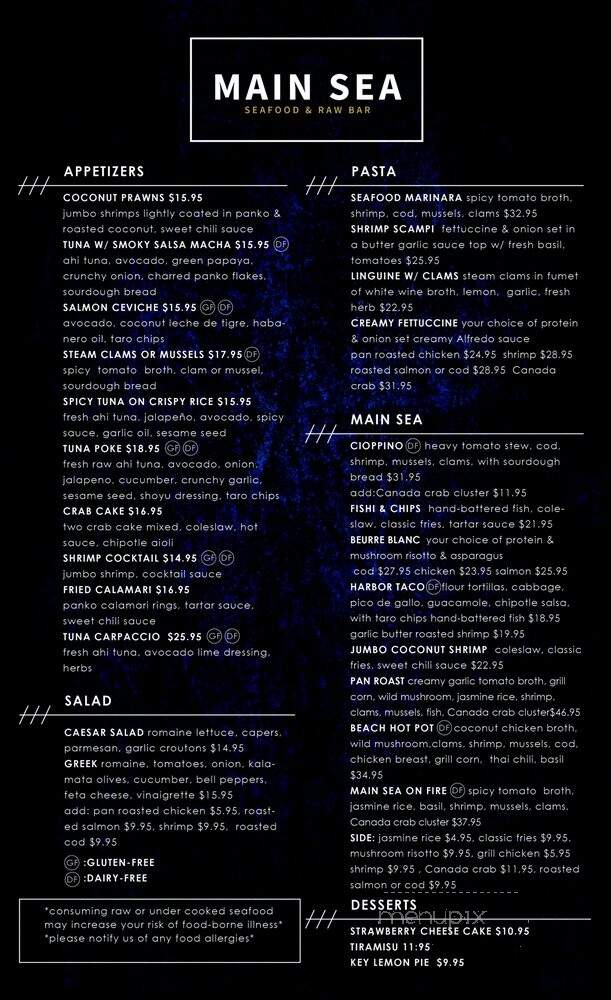 Main Sea Seafood - Huntington Beach, CA menu_pic