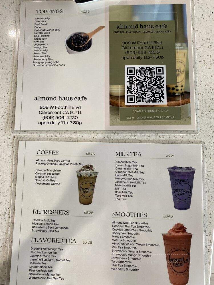 Almond Haus Cafe - Claremont, CA menu_pic