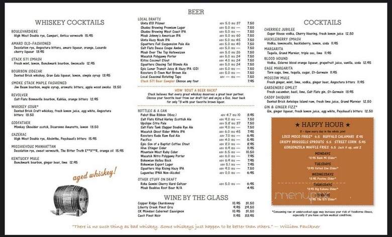 Stack 571 Burger and Whiskey - Riverton, UT menu_pic