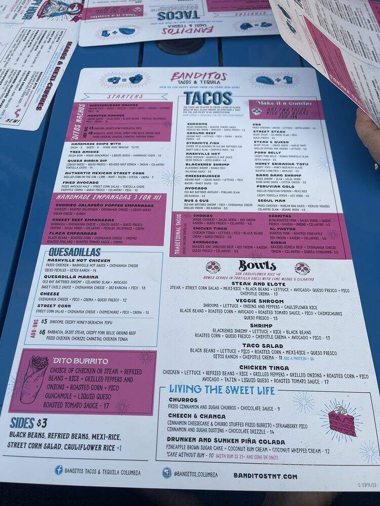Banditos Tacos & Tequila Columbia - Columbia, MD menu_pic