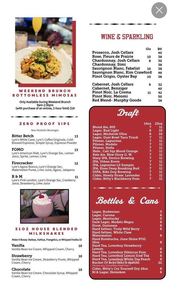 Roscoe's Bar & Burgers - Sacramento, CA menu_pic