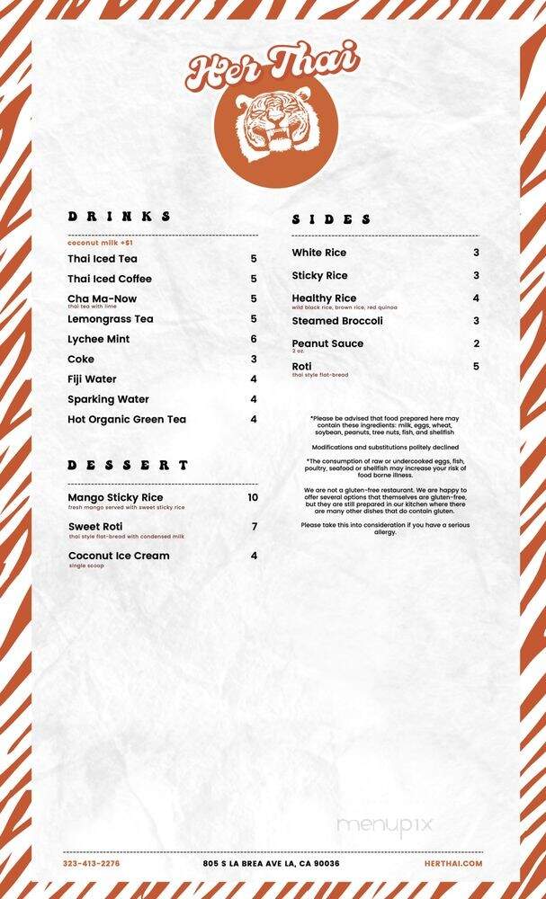 Her Thai - Los Angeles, CA menu_pic