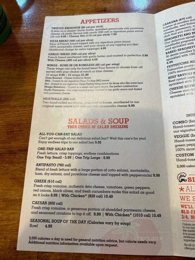 Pizza Factory - Clovis, CA menu_pic