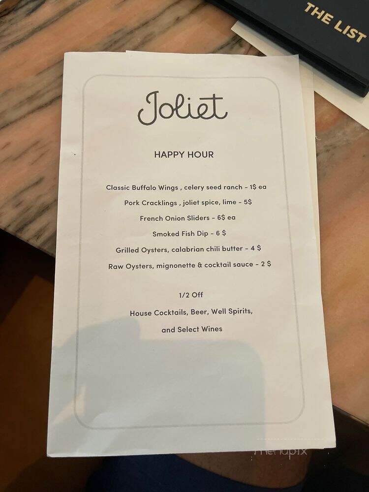 Joliet - Miami Beach, FL menu_pic
