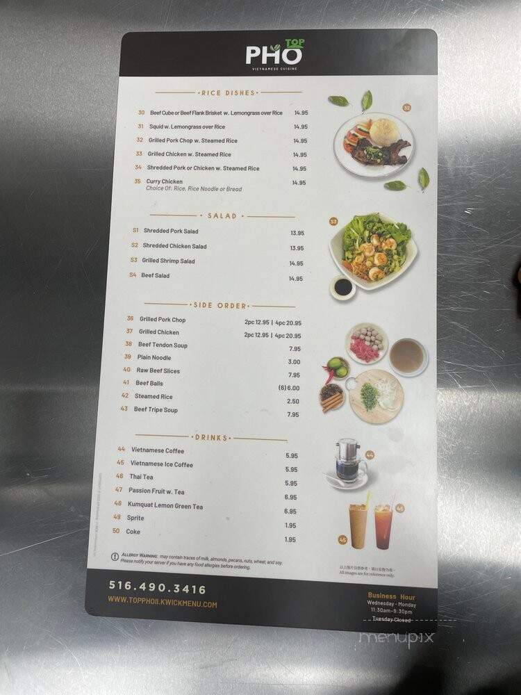 Top Pho - Hicksville, NY menu_pic