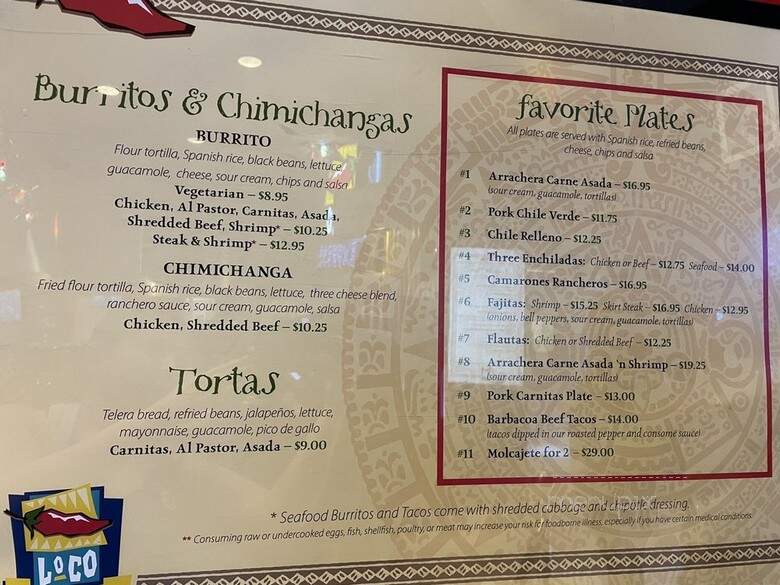 Loco Express - Brooks, CA menu_pic