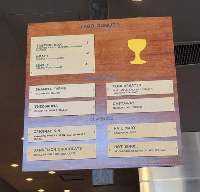 Holey Grail Donuts - Los Angeles, CA menu_pic