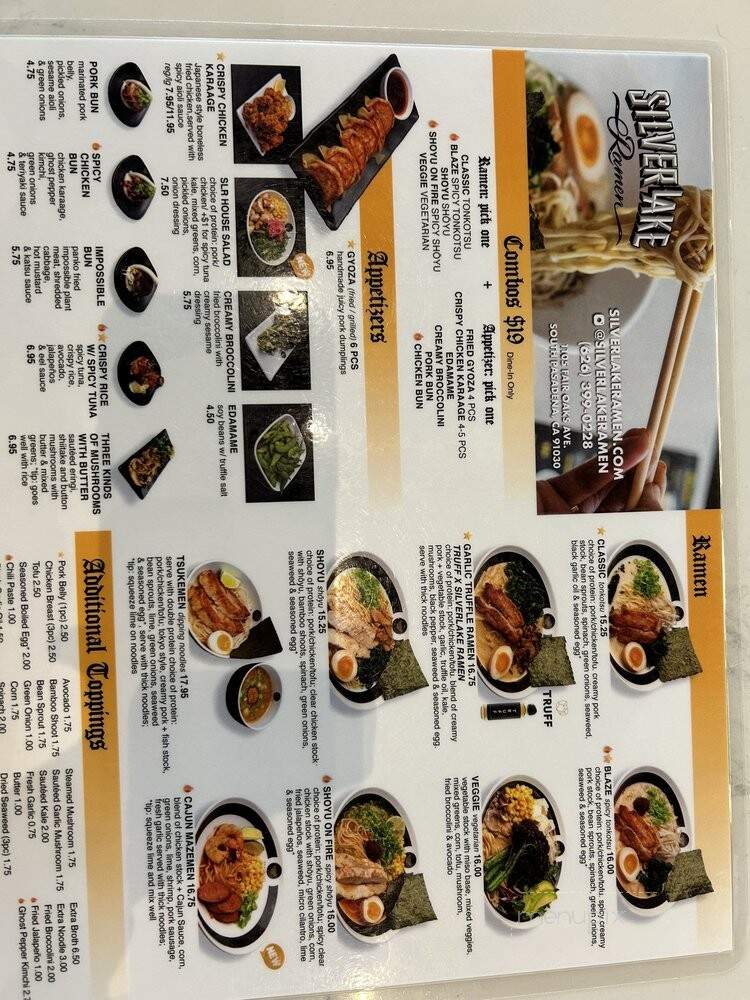 Silverlake Ramen - South Pasadena, CA menu_pic