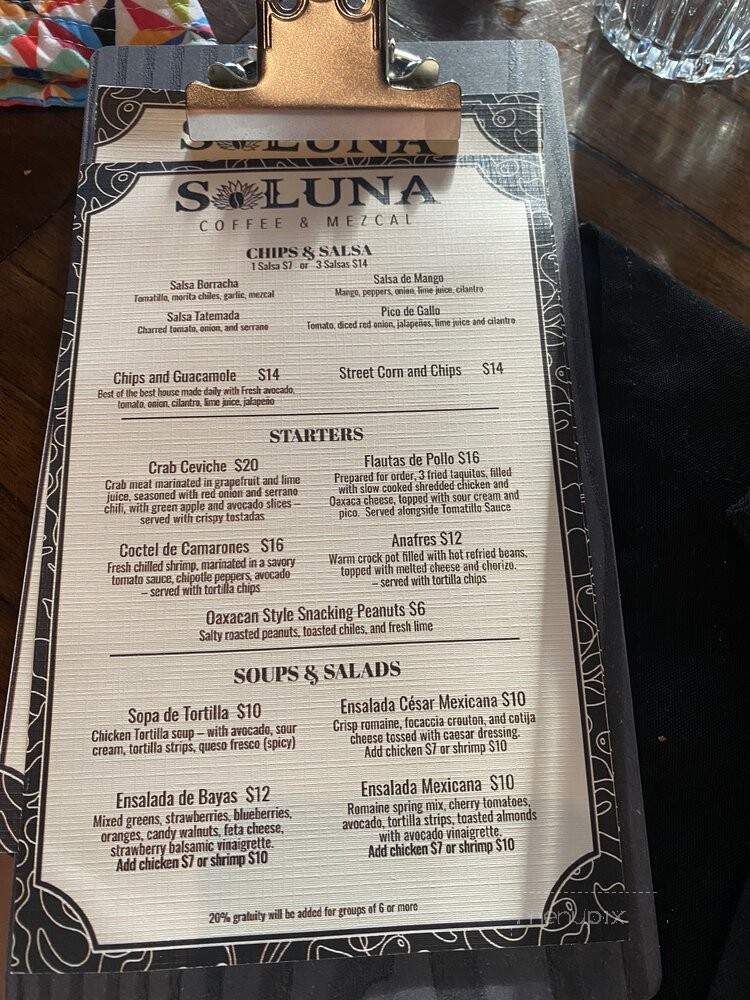 Soluna - Pittsburgh, PA menu_pic
