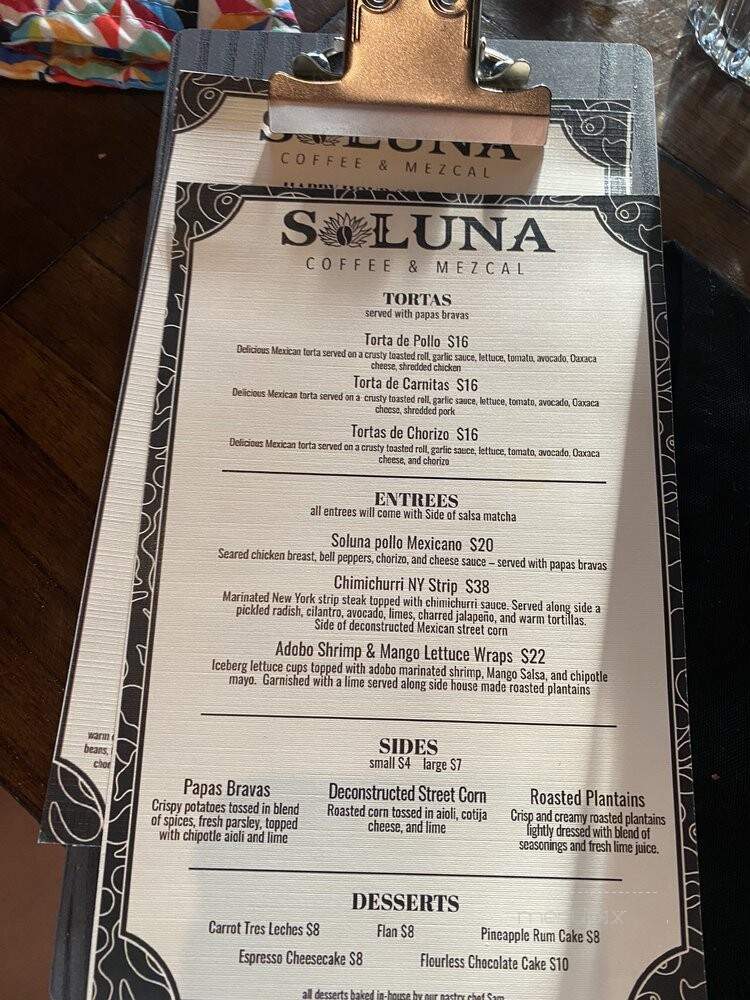 Soluna - Pittsburgh, PA menu_pic