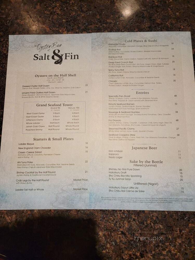 Salt & Fin - Valley Center, CA menu_pic