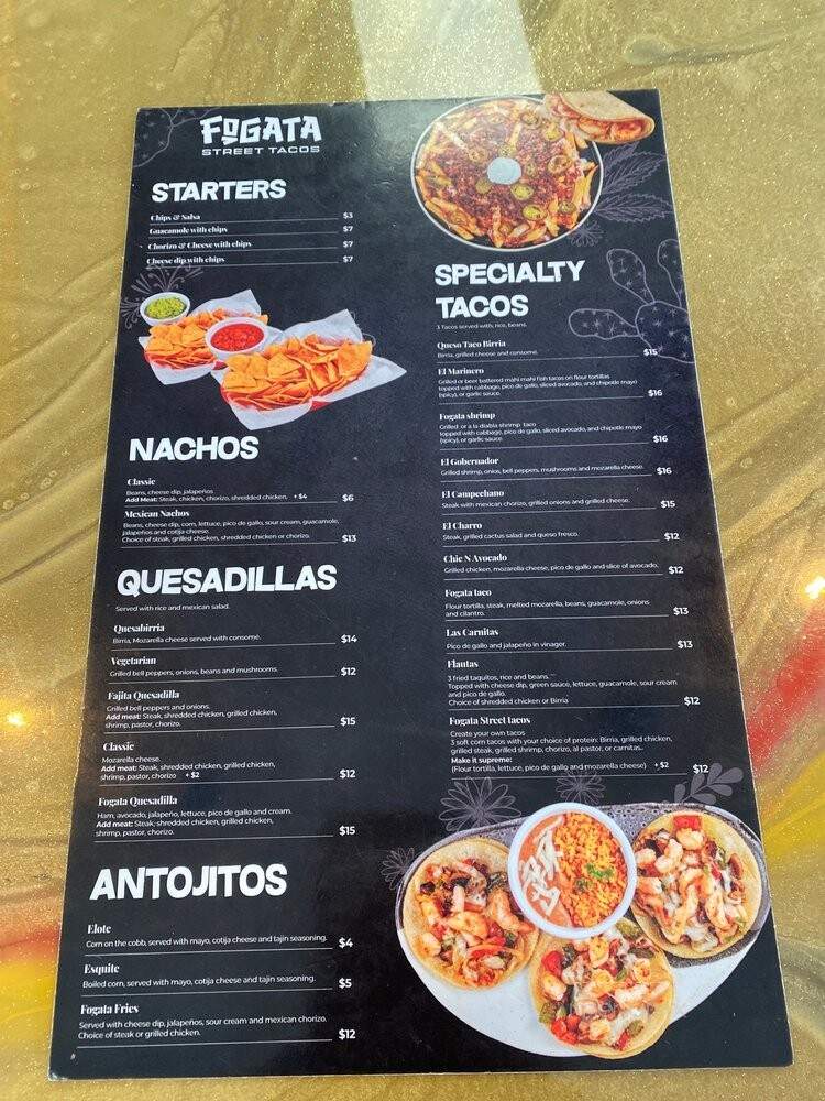 Fogata Street Tacos - Ocoee, FL menu_pic