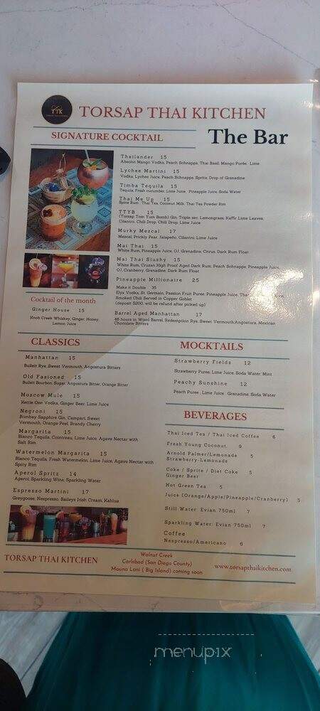Torsap Thai Kitchen - Carlsbad, CA menu_pic