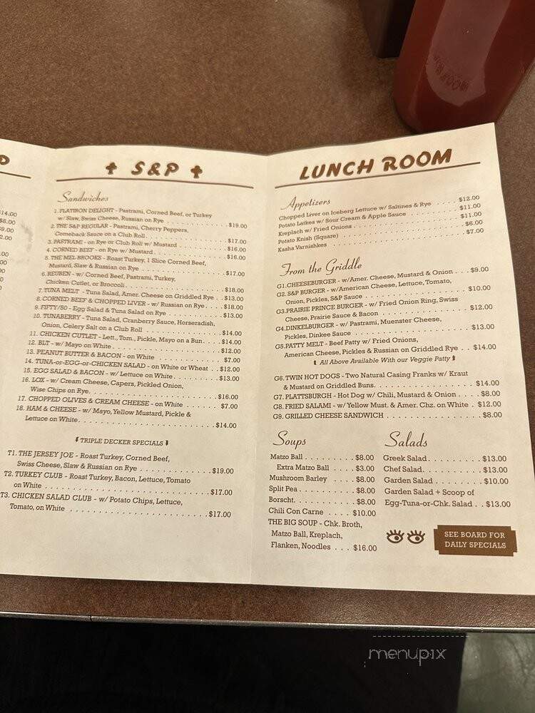 S&P - New York, NY menu_pic