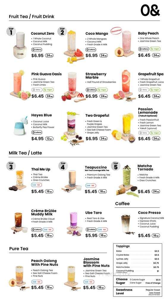 Zero& - Pleasanton, CA menu_pic