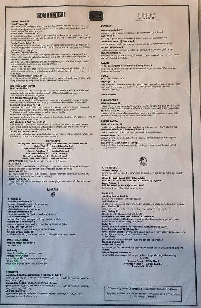 The Hall on the Yard - Orlando, FL menu_pic