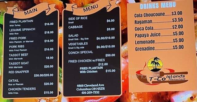 T Co Island Restaurant - Columbus, OH menu_pic